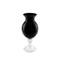 15.75" Transparent Glass Flower Vase, Jet Black